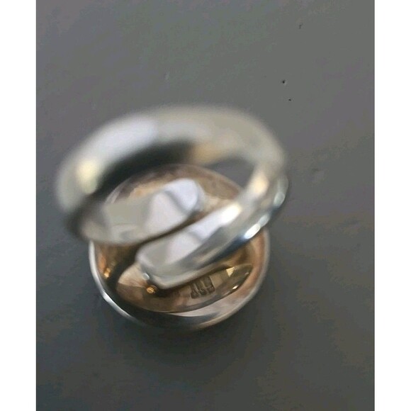 Moon Bear 925 Sterling 19.1mm Round Labradorite Ring Size: 7.25 Wt. 10.7 Grams - Picture 11 of 13